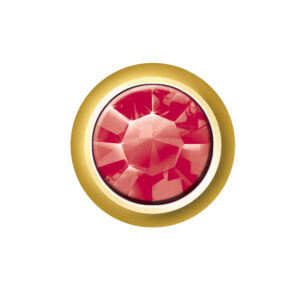 PINK - Czerwona mała cyrkonia złota - Kolczyki do przekłuwania uszu