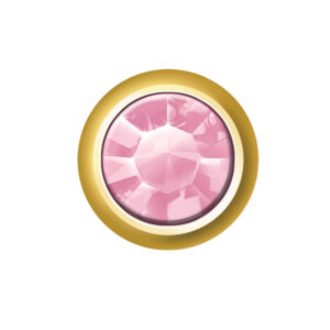 PINK - Różowa mała cyrkonia złota - Kolczyki do przekłuwania uszu