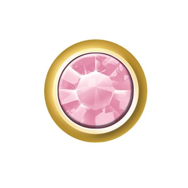 PINK - Różowa mała cyrkonia złota - Kolczyki do przekłuwania uszu