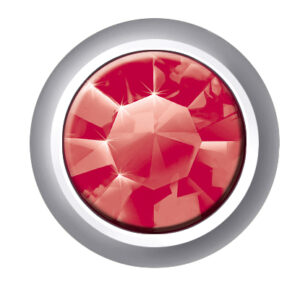 PINK - Czerwona duża cyrkonia srebrna - Kolczyki do przekłuwania uszu